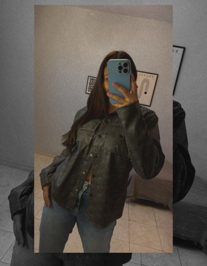 🧥 Camisaco- Cuero Gris
