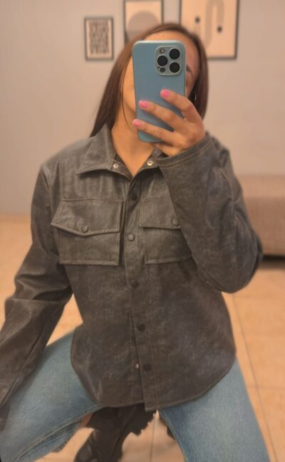 🧥 Camisaco- Cuero Gris