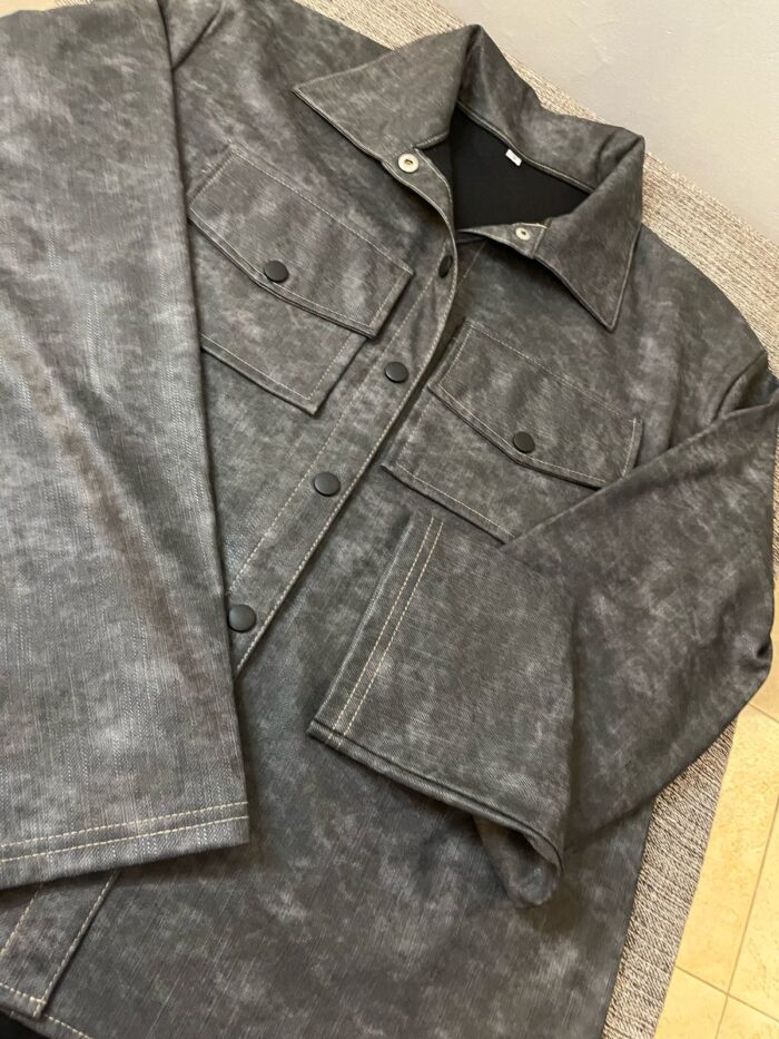🧥 Camisaco- Cuero Gris