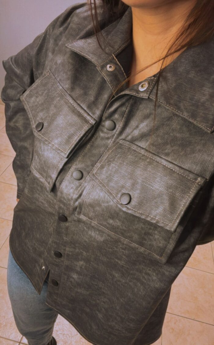 🧥 Camisaco- Cuero Gris